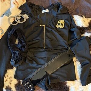 Forny Black Police Costume Jacket with Gold Badge Detail